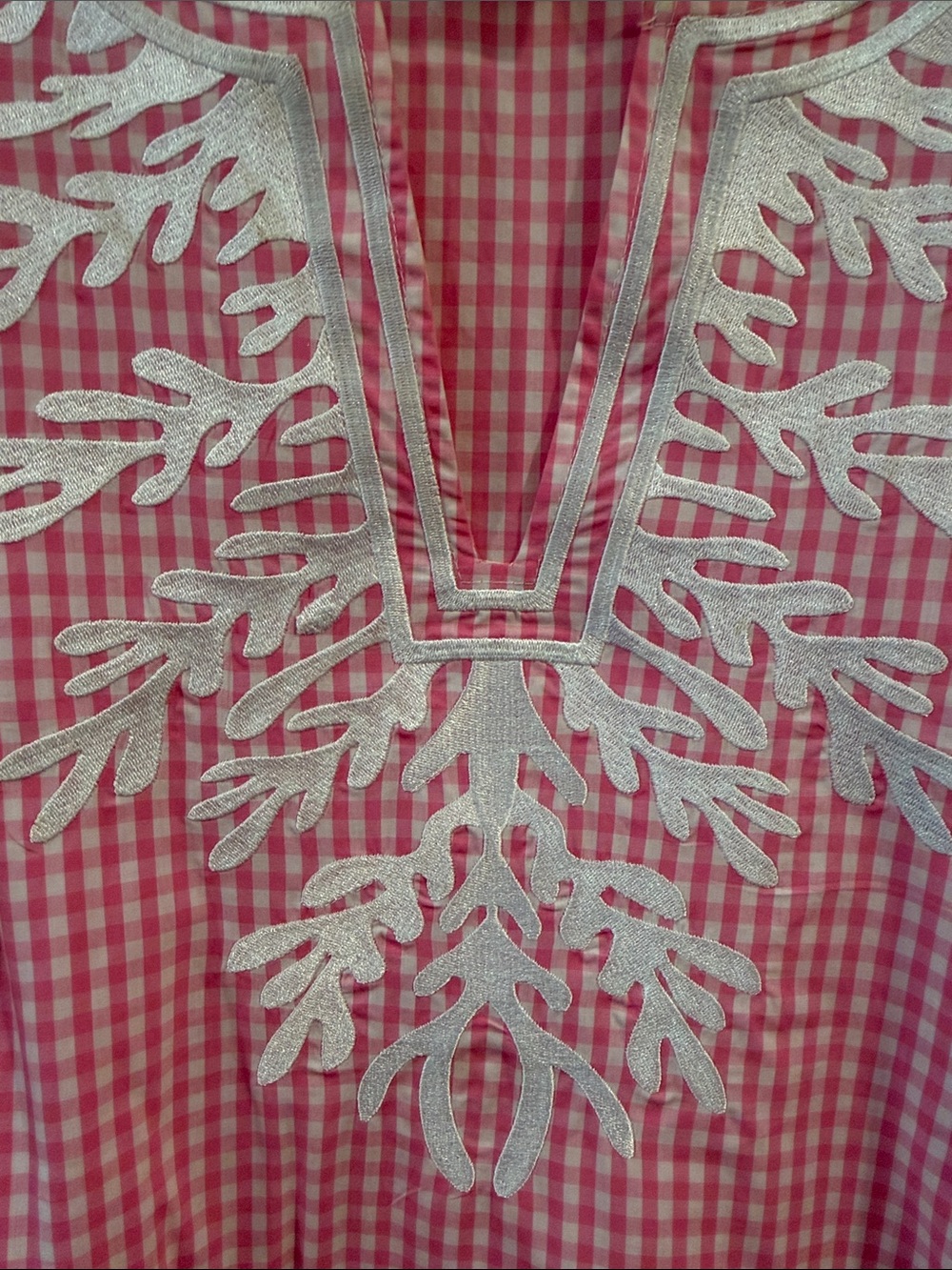 Gretchen Scott Designs Pink Gingham Tunic with White Embroidery - Picture 3 of 11